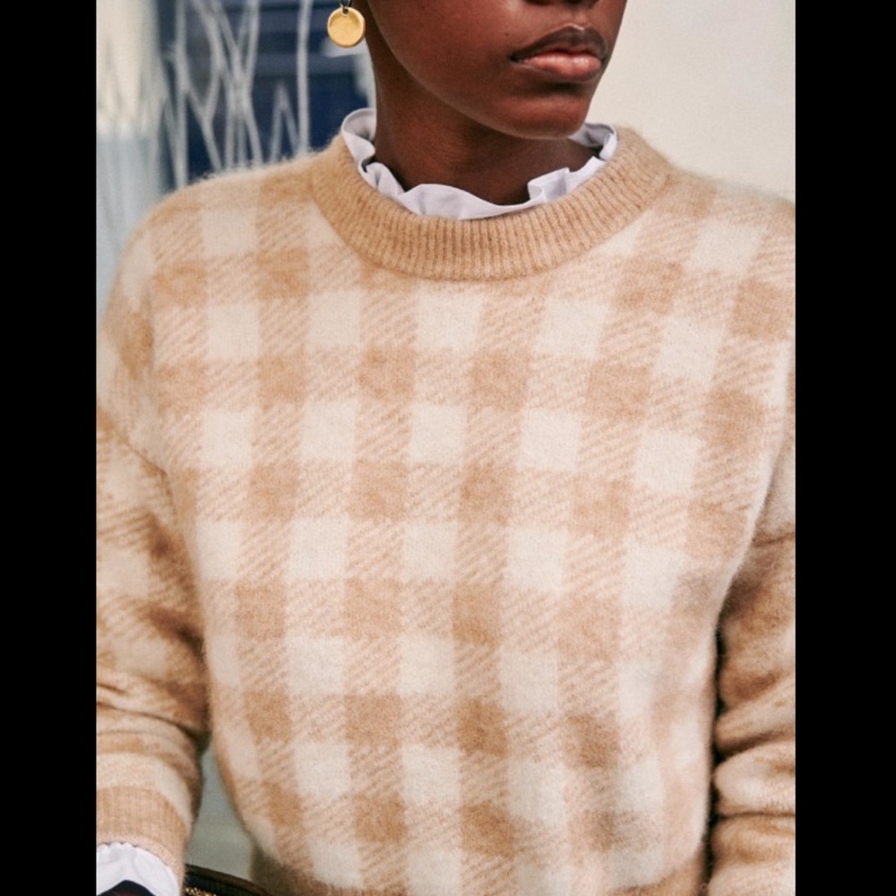 Sézane Becky Gingham Jumper Paris Sweater - Picture 10 of 15